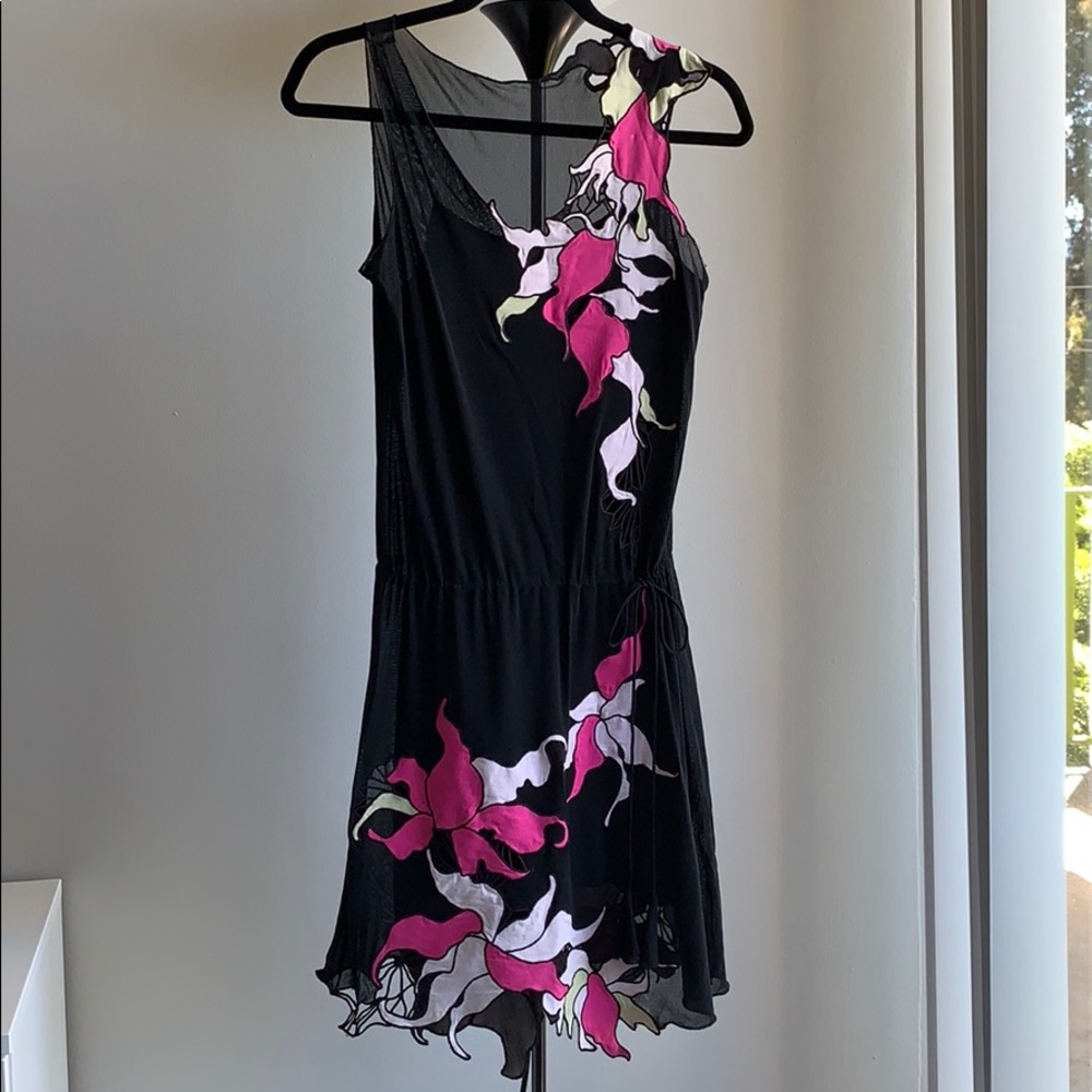 Vivienne Tam Mesh Dress Patchwork Floral Details